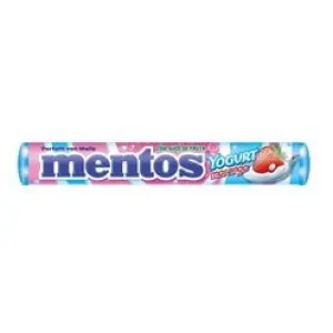 BALA MASTIGAVEIS MENTOS YOGURT MORANGO C/14 37.5GR