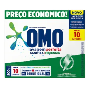 LAVA ROUPAS EM PO OMO SANITIZA/HIGIENIZA 800G