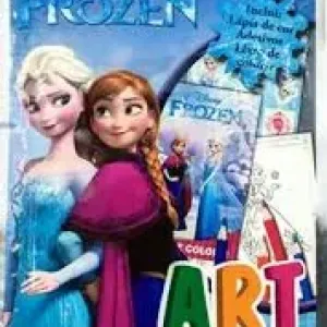 LIVRO DE COLORIR FROZEN C/LAPIS DE COR E ADESIVOS