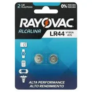 PILHA RAYOVAC ALCALINA LR44 C/2