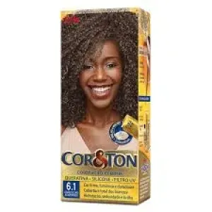 COLORACAO CREME COR E TON LOURO ESC ACINZENTADO 6.1