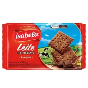 BISCOITO DOCE ISABELA LEITE C/CHOCOLATE 350GR