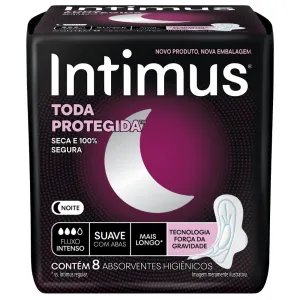 ABSORVENTE INTIMUS GEL NOTURNO SUAVE ABAS C/8