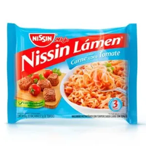 MACARRAO INSTANTANEO NISSIN LAMEN CARNE C/TOMATE 85G