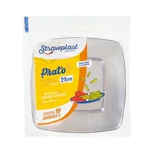 PRATO ACRILICO STRAWPLAST QUADRADO G C/10UN
