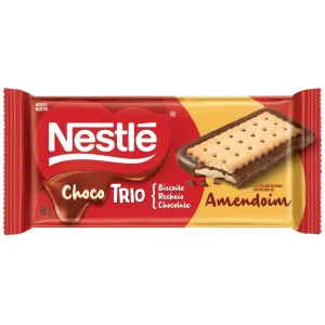 BARRA CHOCOLATE NESTLE TRIO BISCOITO/CHOCOLATE/AMENDOIM 90GR