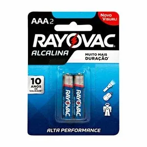 PILHA RAYOVAC ALCALINA AAA2 PALITO C/2