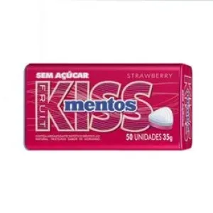 PASTILHAS MENTOS KISS MORANGO LT 35G C/50