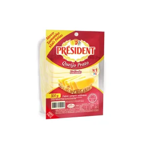 QUEIJO PRATO PRESIDENT FATIADO 300GR