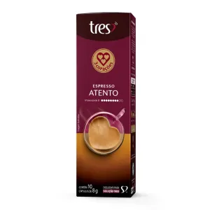 CAFE EM CAPSULA TRES CORACOES ESPRESSO ATENTO C/10UN 80G