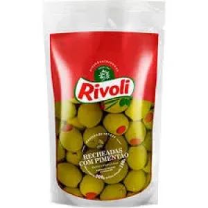 AZEITONAS RIVOLI VERDES RECHEADAS C/PIMENTAO SACHE 180GR