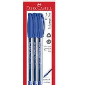 CANETA FABER CASTEL TRILUX  ESFEROGRAFICA AZUL 3UN
