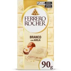 BARRA DE CHOCOLATE FERRERO ROCHER BRANCO C/ AVELA 90GR
