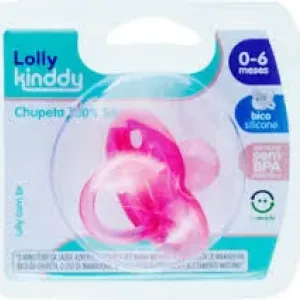 CHUPETA SILICONE LOLLY ROSA TAM 1 ESCOLHA DE AMOR REF 601401F