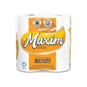 PAPEL TOALHA MAXIM STYLUS FOLHA DUPLA BRANCA 20,5CMX19CM C/2