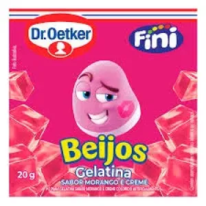 GELATINA DR OETKER BEIJOS MORANGO E CREME 20G