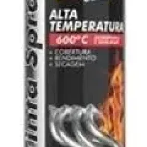TINTA SPRAY MUNDIAL PRIME ALTA TEMPERATURA  PRETO FOSCO 400ML