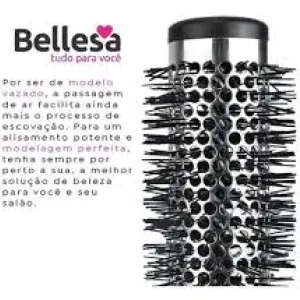 ESCOVA DE CABELO BELLESA METALIC TORCIDA 34MM REF 8160