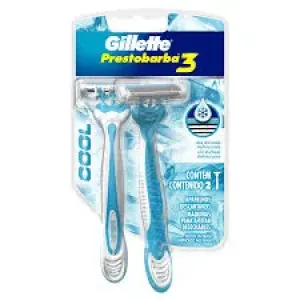 APARELHO DE BARBEAR GILLETTE PRESTOBARBA 3 COOL FRESH C/2 UN