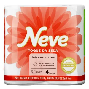 PAPEL HIGIENICO NEVE NEUTRO TOQUE DA SEDA FOLHA DUPLA 30M C/4