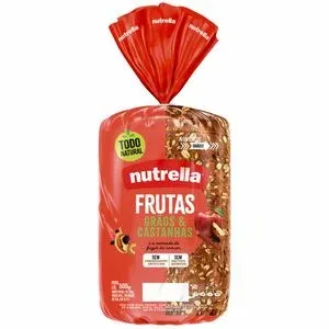 PAO DE FORMA NUTRELLA FRUTAS GRAOS E CASTANHAS 500G