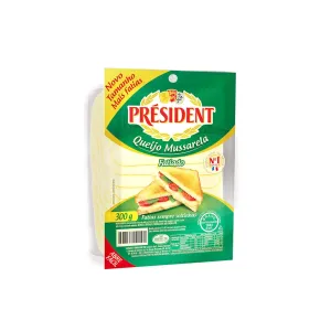 QUEIJO MUSSARELA PRESIDENT FATIADO 300G