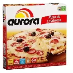 PIZZA AURORA CALABRESA/MUSSARELA/ AZEITONA PRETAS/CEBOLA 460GR
