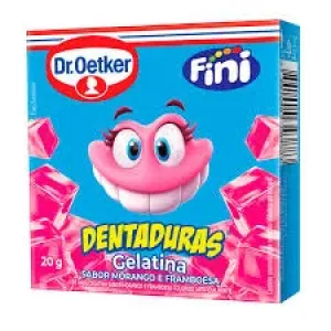 GELATINA DR OETKER DENTADURAS MORANGO E FRAMBOESA 20G