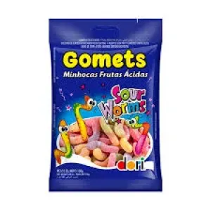 GOMA GOMETS DORI MINHOCAS FRUTAS ACIDAS SOUR WORMS 150G