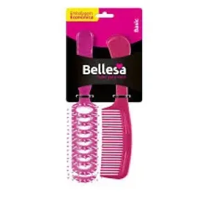 KIT ESCOVA DE CABELO BELLESA C/PENTE CABO FINO