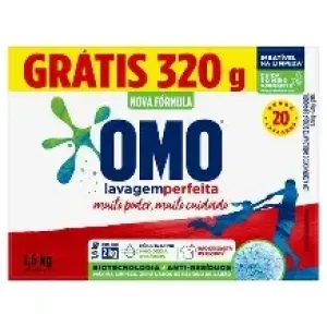 SABAO EM PO OMO LAVAGEM PERFEITA 320G GRATIS 1,6 KG