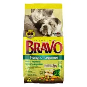 RACAO CAES BRAVO FRANGO/LEGUMES 1KG